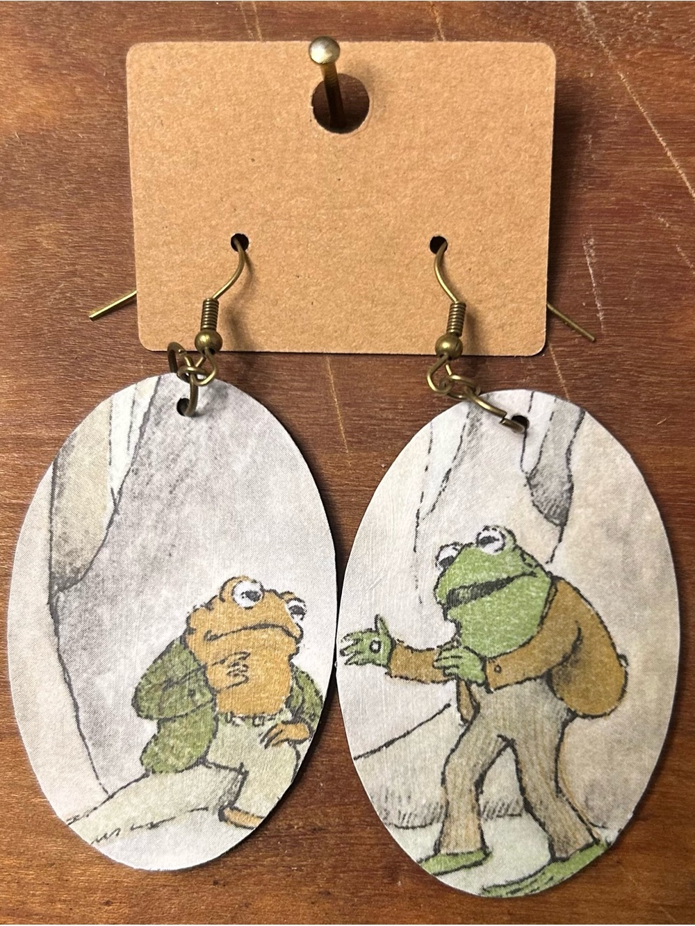 Upcycled Frog and Toad Drop Earrings